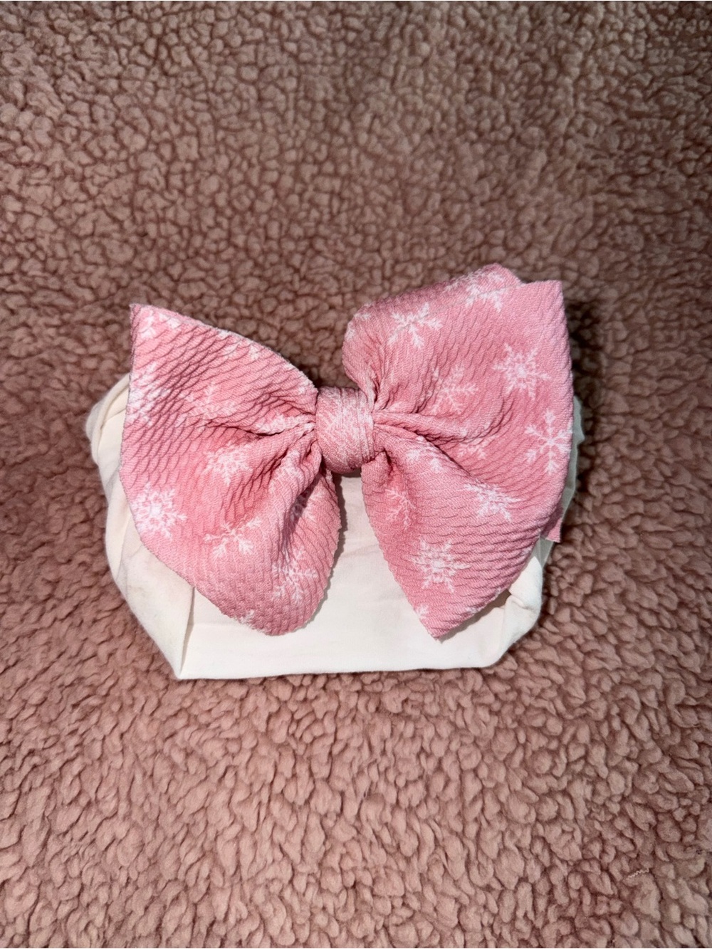 Pink Snowflake Bow Headband for Kids